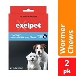 EXELPET EZY-DOSE Intestinal All Wormer Small DogPuppy 2 Chew-70