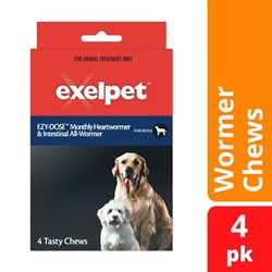 EXELPET EXELPET EZY-DOSE Monthly Heart & Intestinal Wormer Dog 4 chews-70